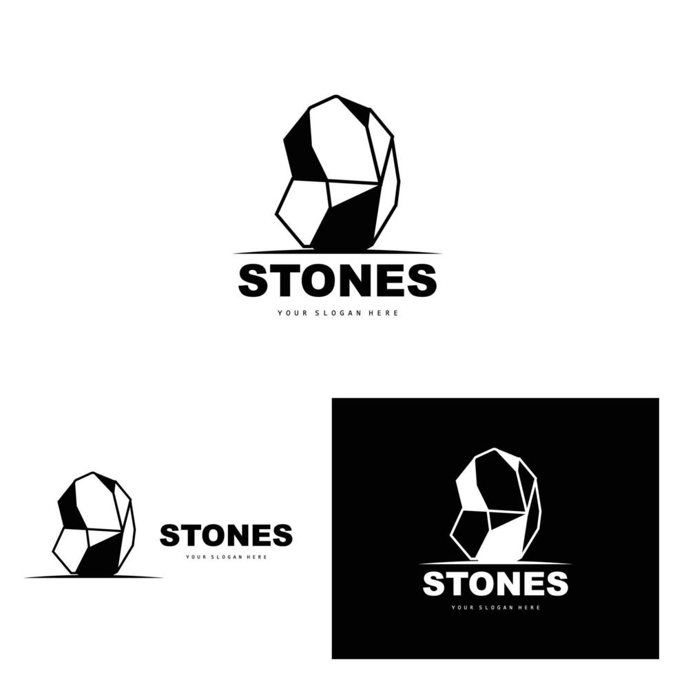 Stone Logo, Vector Stone Modern With Geometry Line Style, Design For Aesthetic Decoration, Brand Modern Product, Simple Icon Abstract Aesthetic Geometry Line