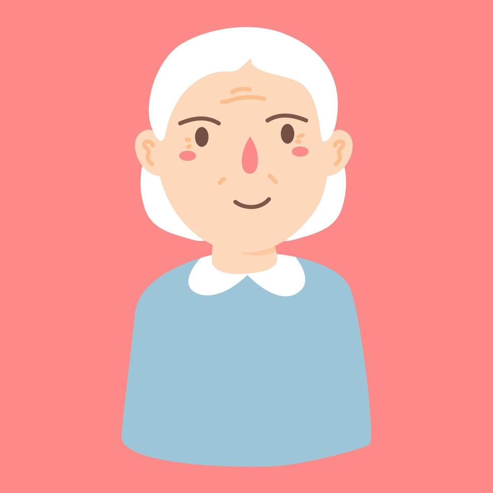 elderly woman various facial expressions vector