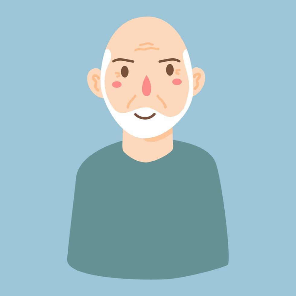 happy senior male character vector