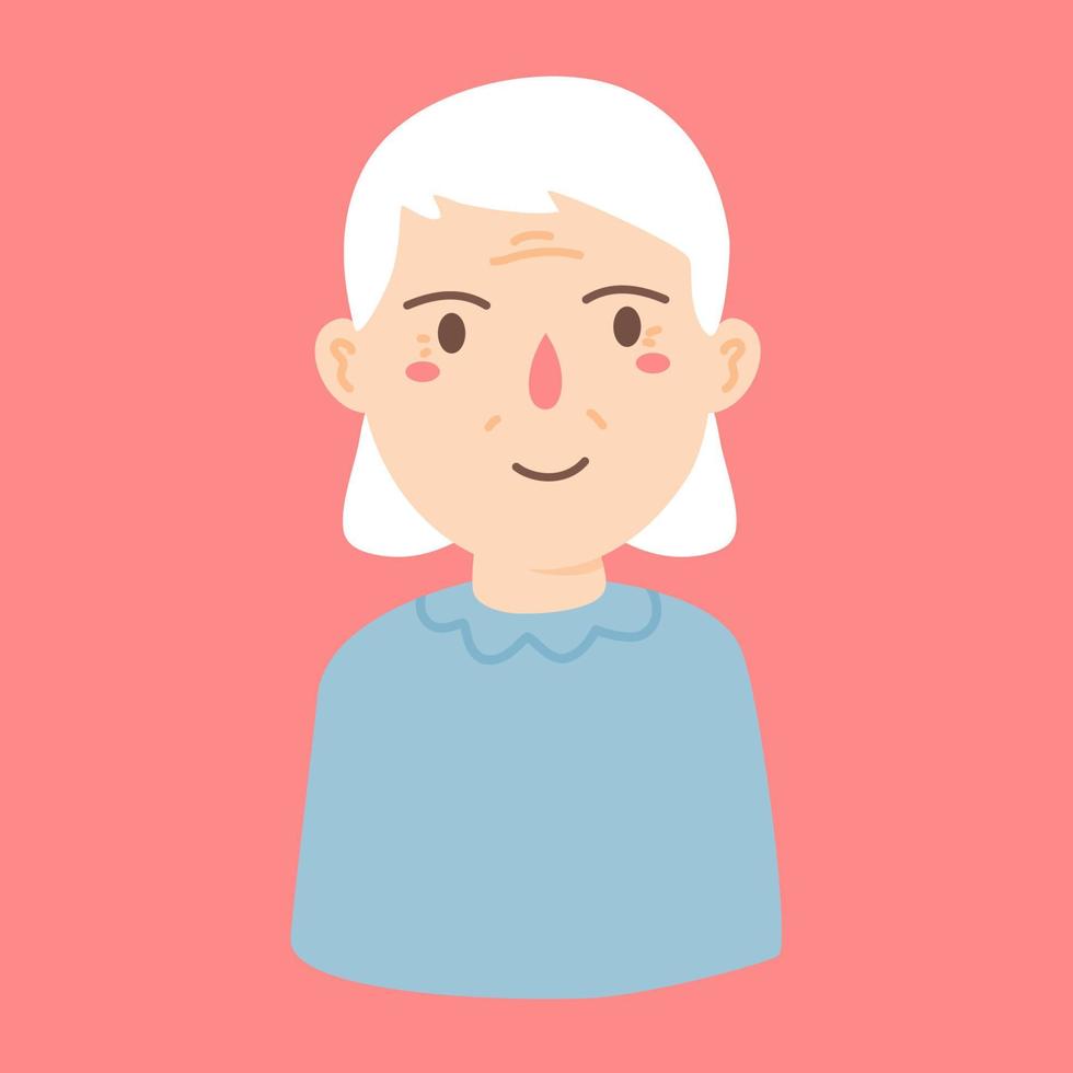 personaje de avatar de anciana vector