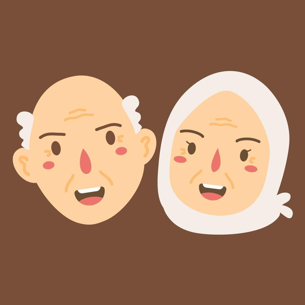 flat grandparents day vector