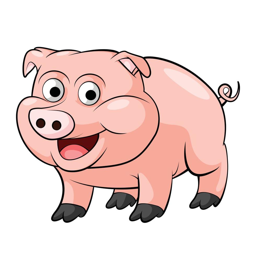 ilustración de cerdo rosa vector
