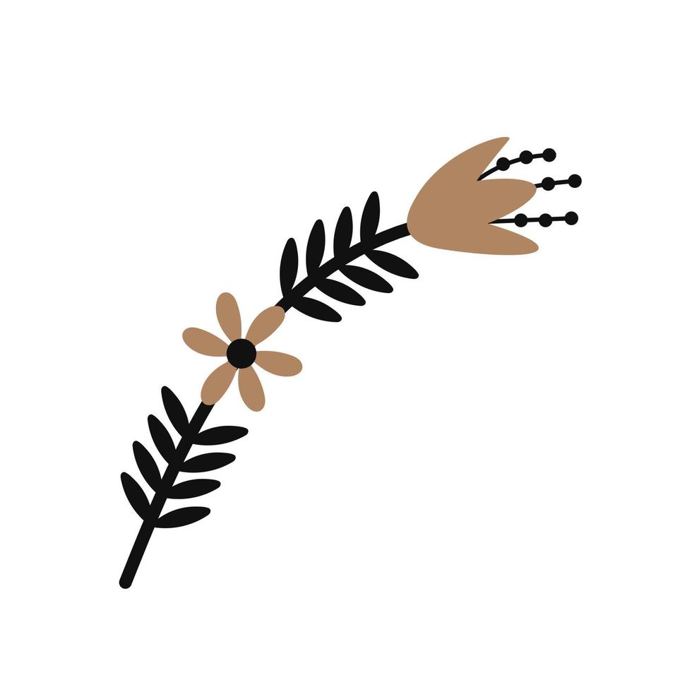 Decorative flower branch vector illustration