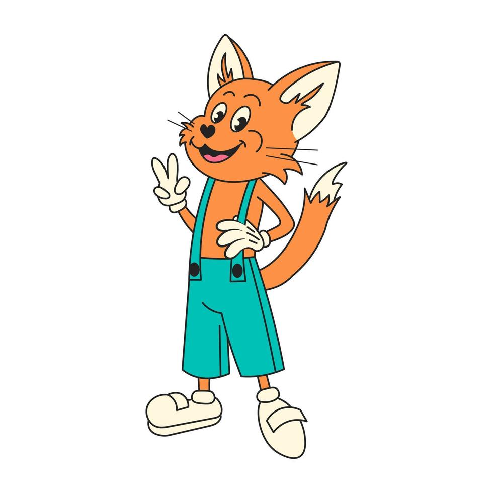 Redheaded retro cat vector