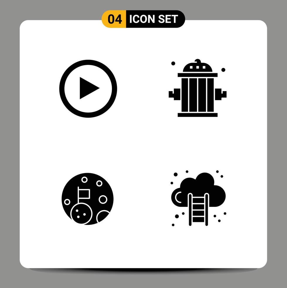 Modern Set of Solid Glyphs Pictograph of video flag user firefighter planet Editable Vector Design Elements
