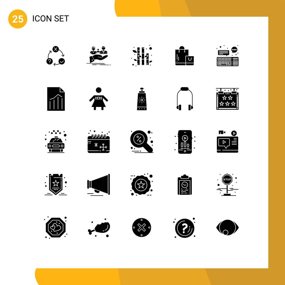 paquete de iconos de vector de stock de 25 signos y símbolos de línea para elementos de diseño de vector editables de planta de comercio electrónico de vida de mercado de chat
