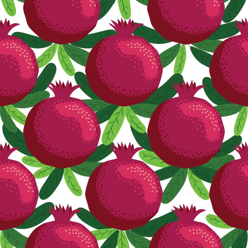 Seamless pattern with pomegranates. Decorative patterns of the pomegranate fruit vector
