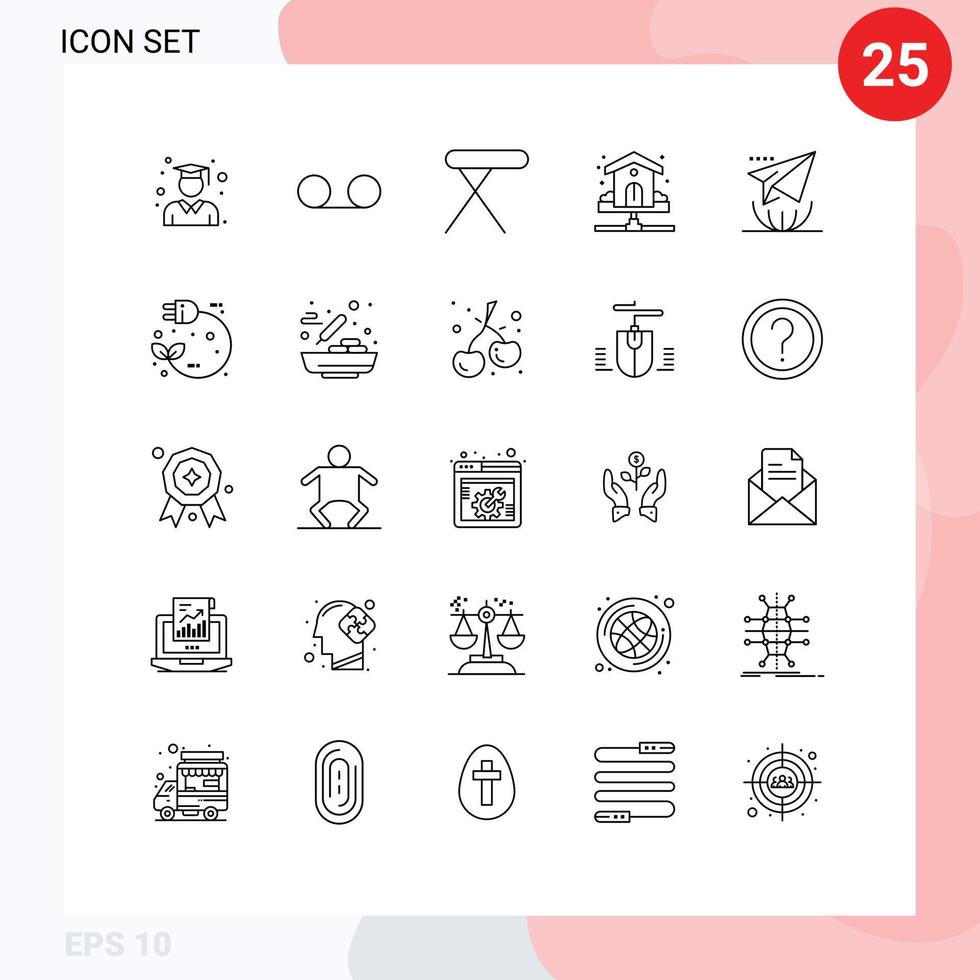 25 Universal Line Signs Symbols of internet water home plumbing pipe Editable Vector Design Elements