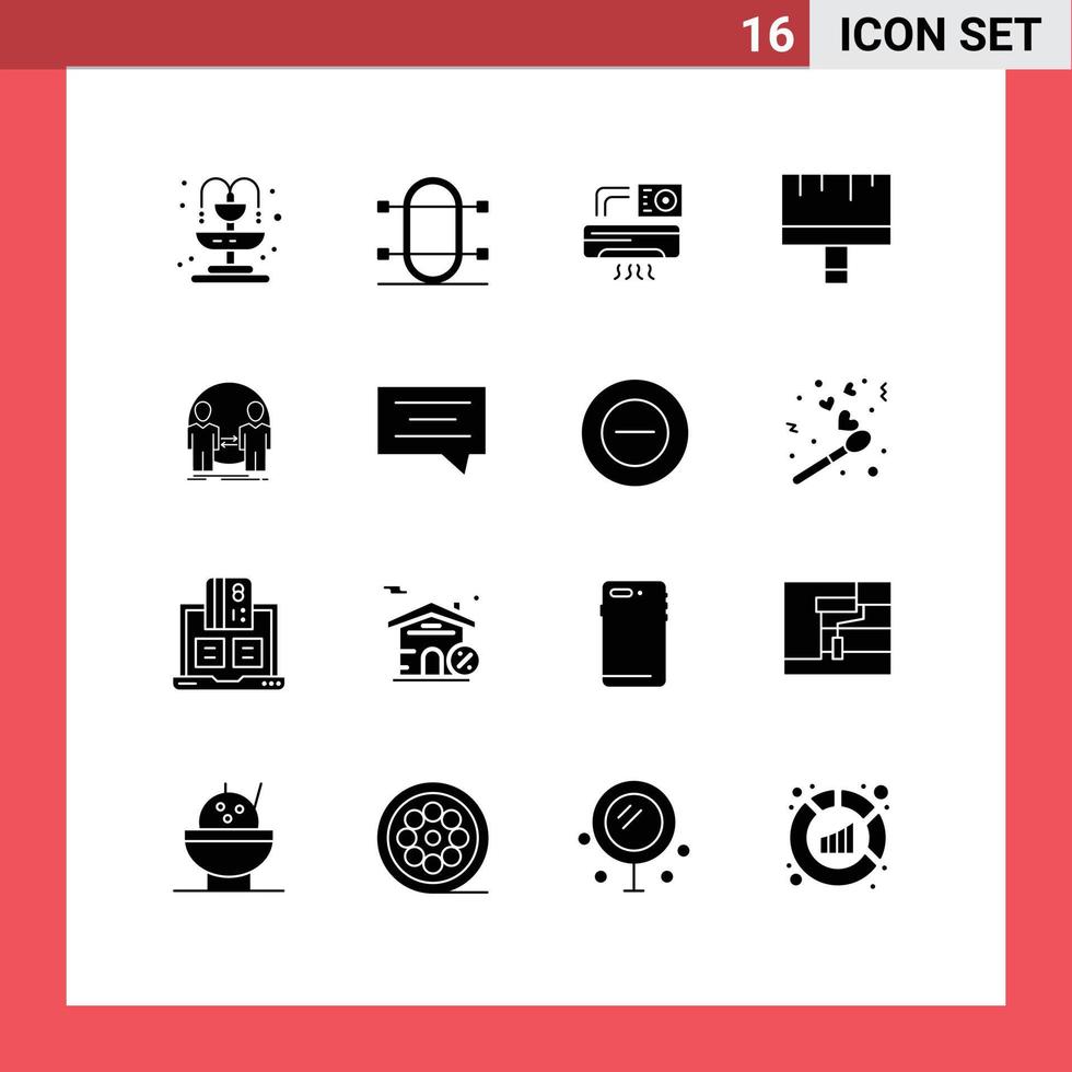 User Interface Pack of 16 Basic Solid Glyphs of clone tools air paint art Editable Vector Design Elements