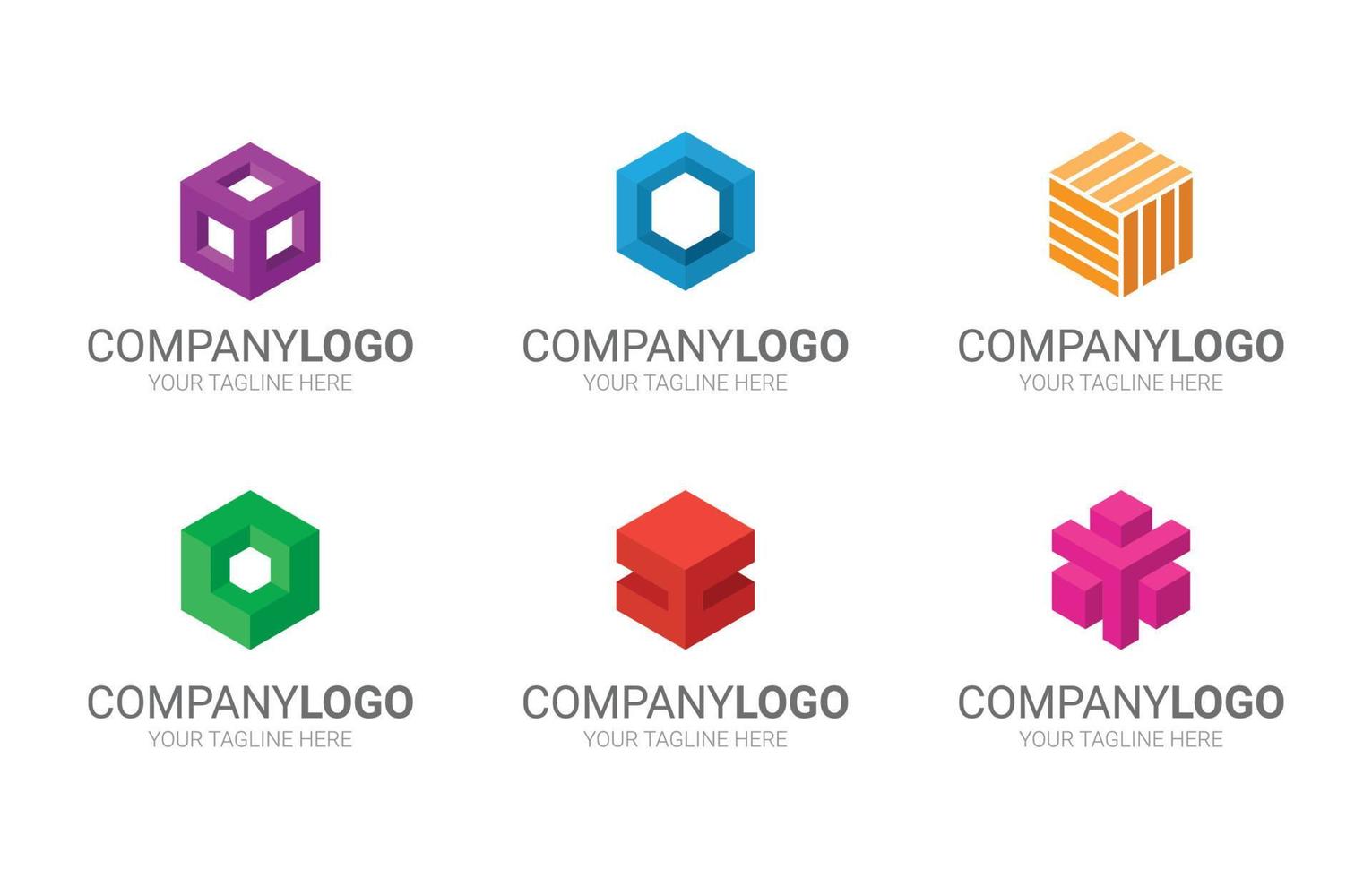 conjunto de logotipos geométricos vector