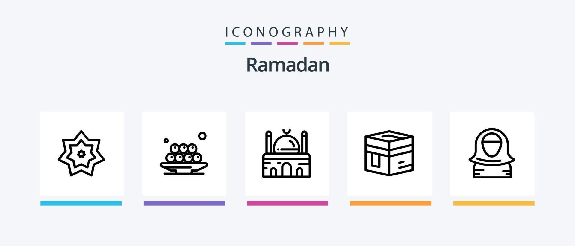 paquete de iconos ramadan line 5 que incluye ramadan. musulmán. regalo. estera. Ramadán. diseño de iconos creativos vector