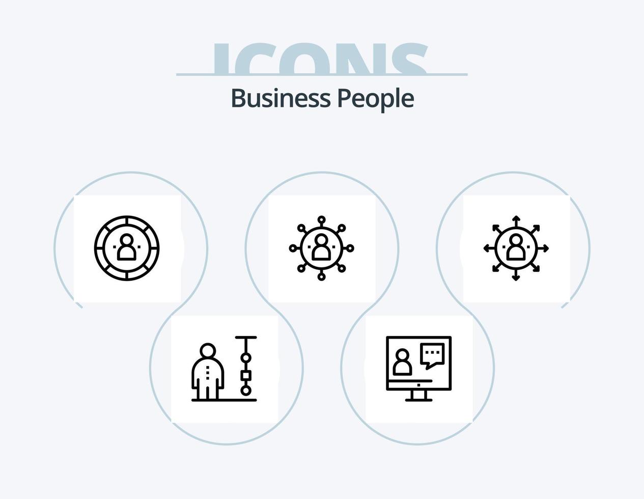 Business People Line Icon Pack 5 Icon Design. chart. analytics. planning. presentation. lecture vector