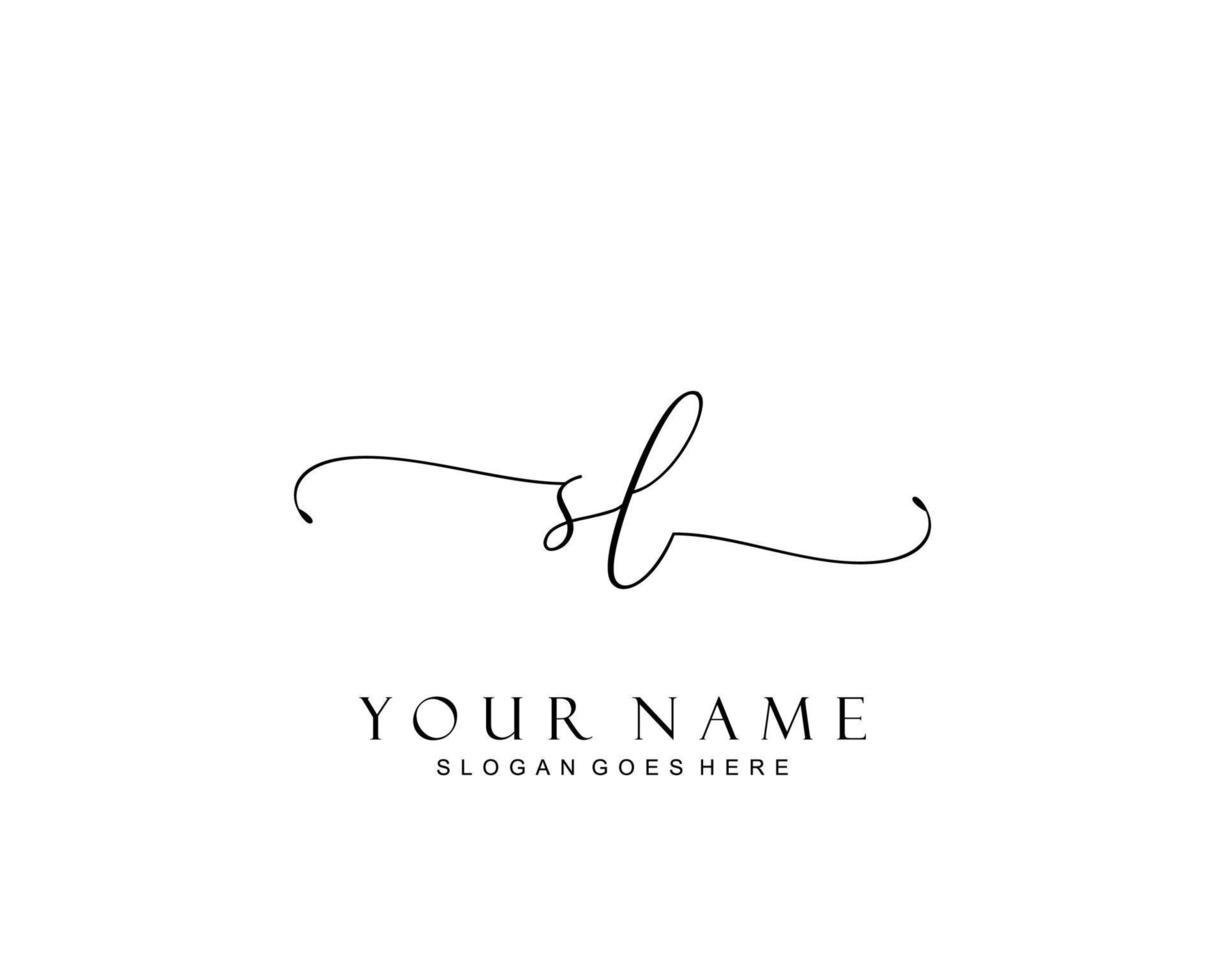 Initial SL beauty monogram and elegant logo design, handwriting logo of initial signature, wedding, fashion, floral and botanical with creative template. vector