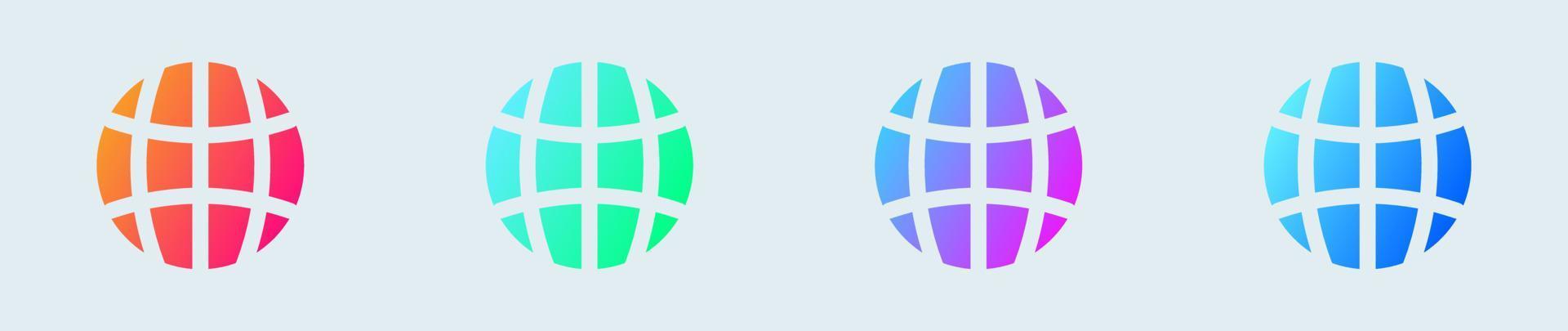 Globe solid icon in gradient colors. Web signs vector illustration