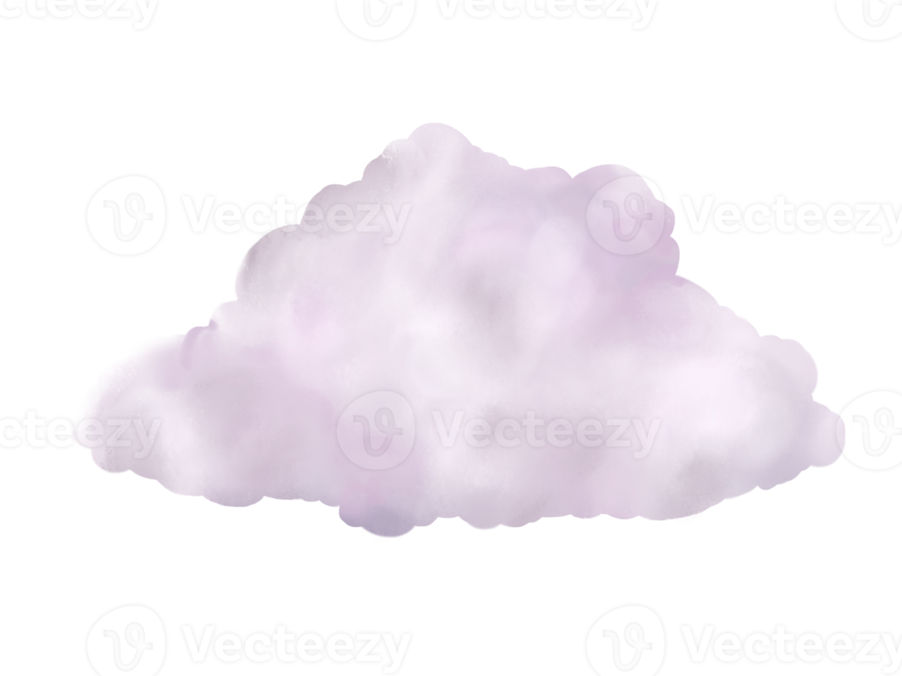 nube de acuarela realista aislada sobre fondo de transparencia png