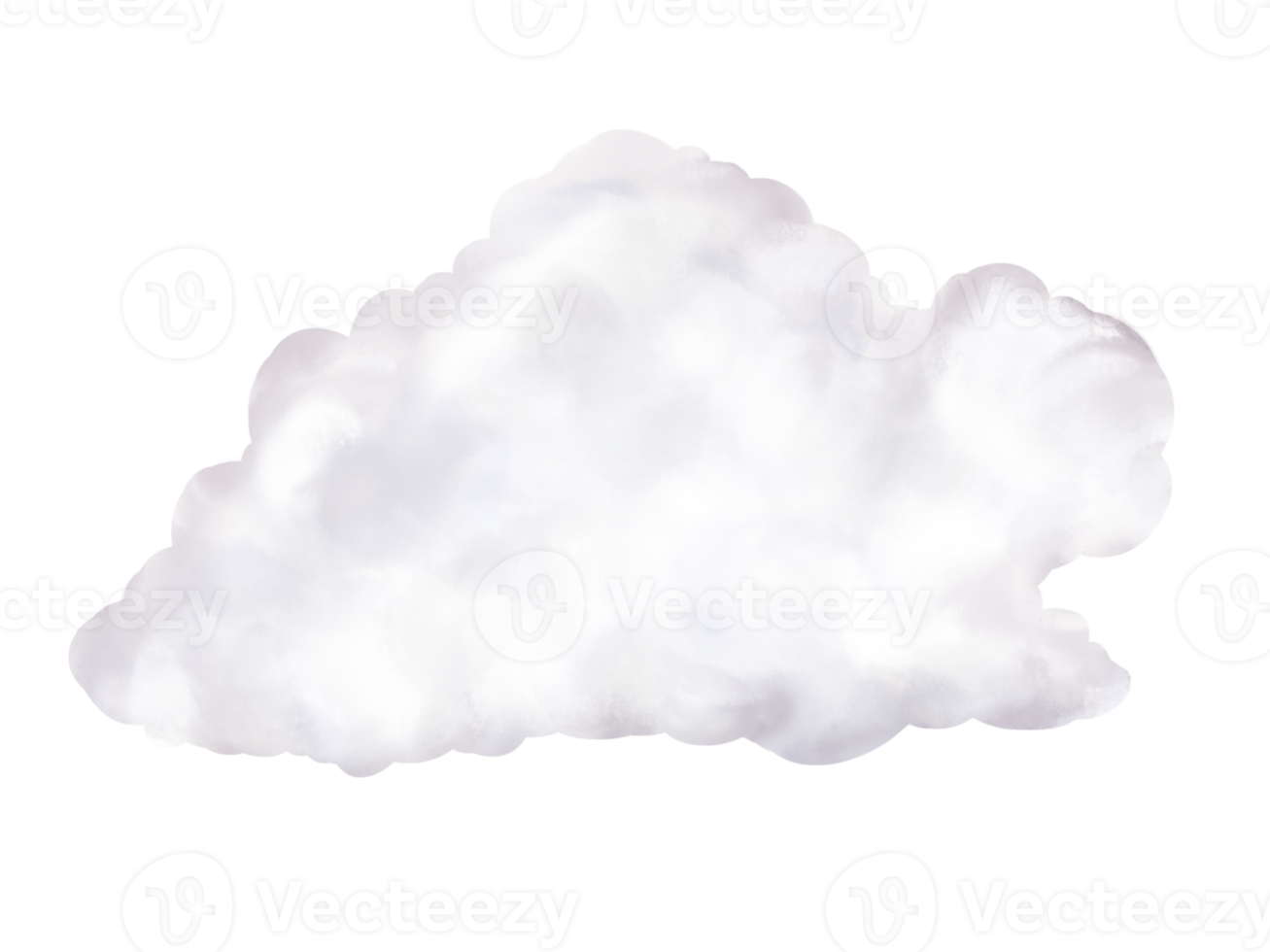 nube de acuarela realista aislada sobre fondo de transparencia png