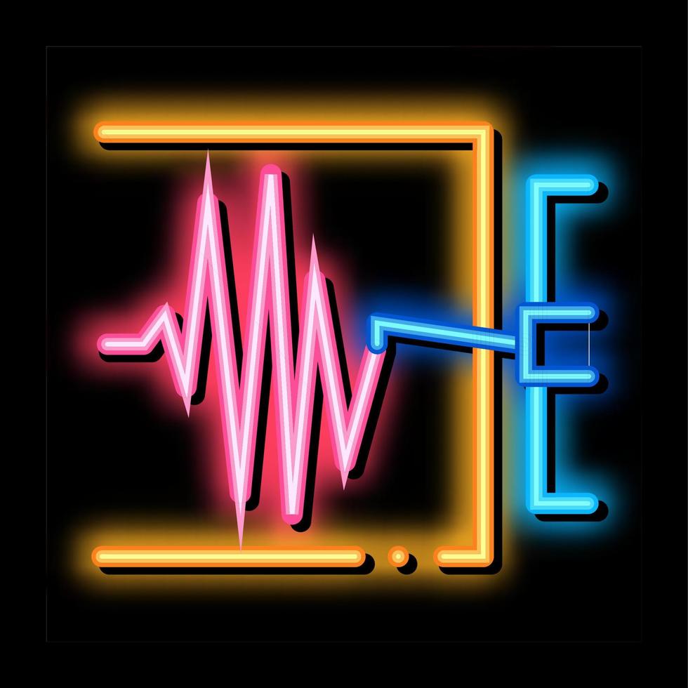 richter scale measurement neon glow icon illustration vector