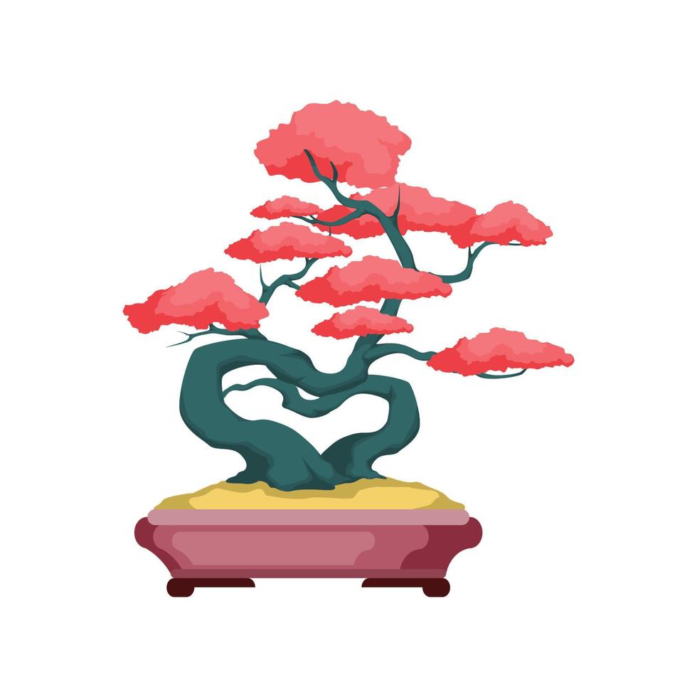 logotipo del árbol bonsái. diseño de ilustración de vector de árbol bonsai