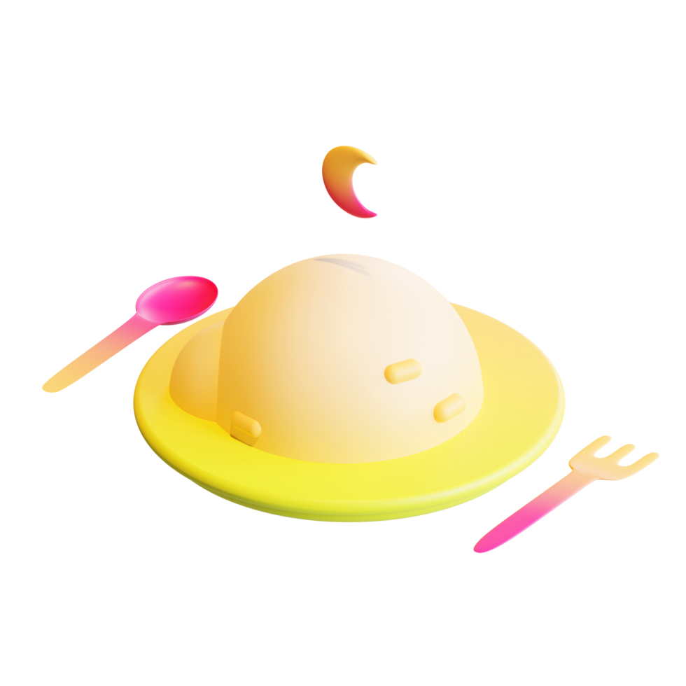 Ramadan Iftar 3D Render Element png