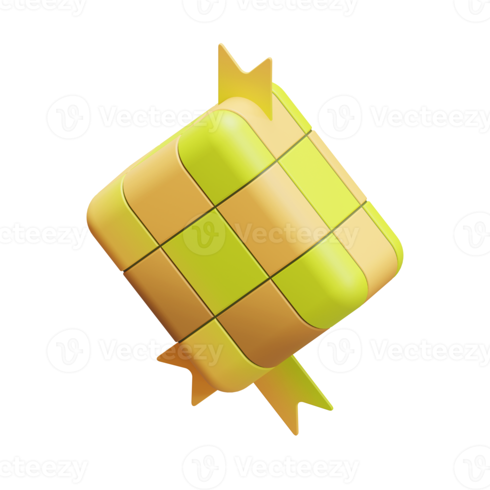 Ramadan ketupat 3d isometrische geven element png