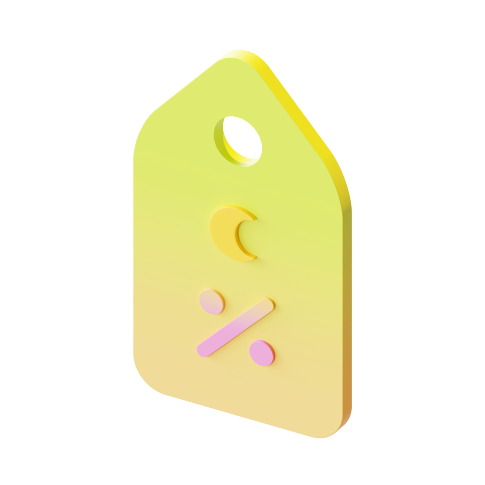 Ramadan Price Tag Isometric 3D Render Element png