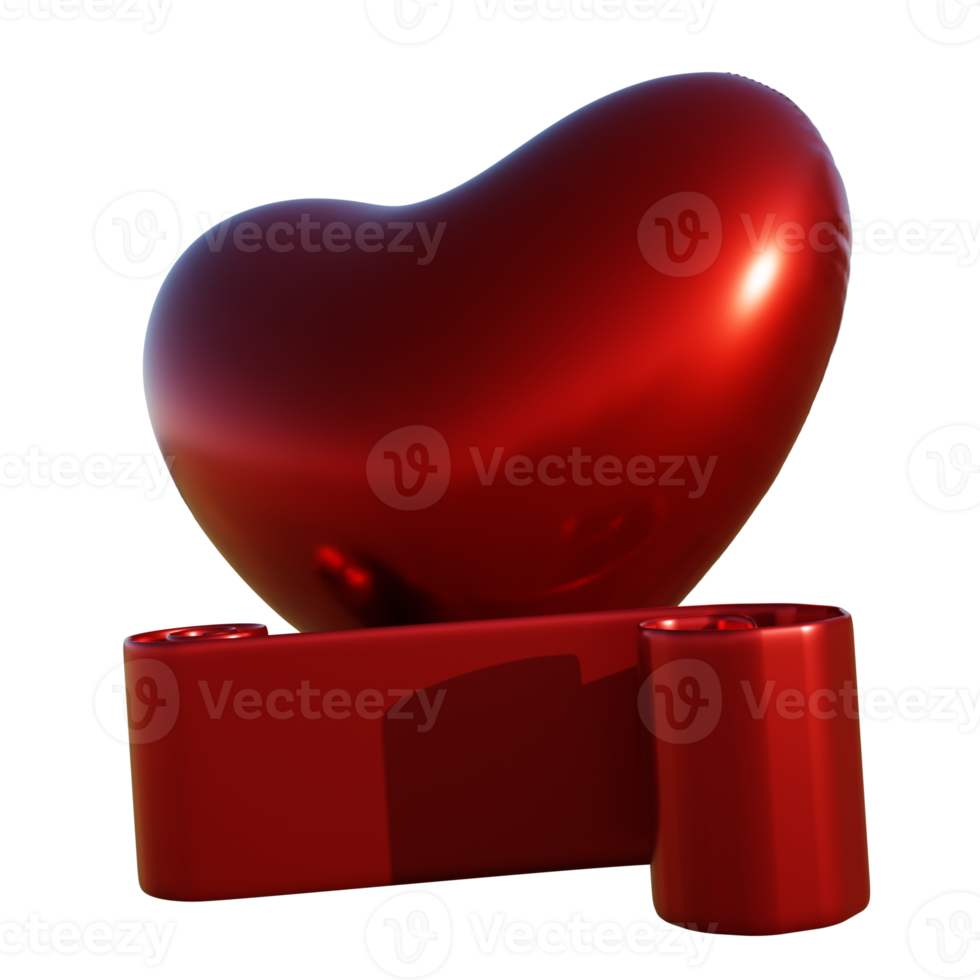 red heart with ribbon png