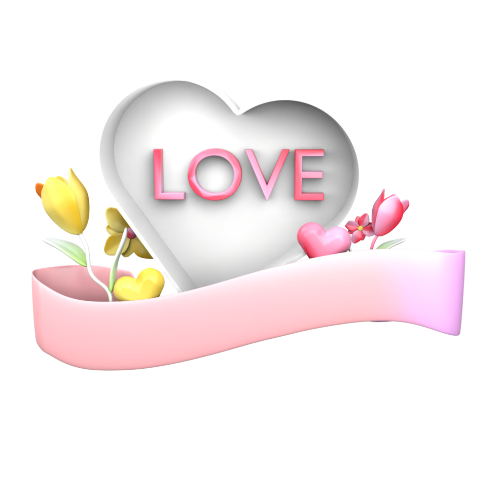 valentine card with hearts and ribbon png