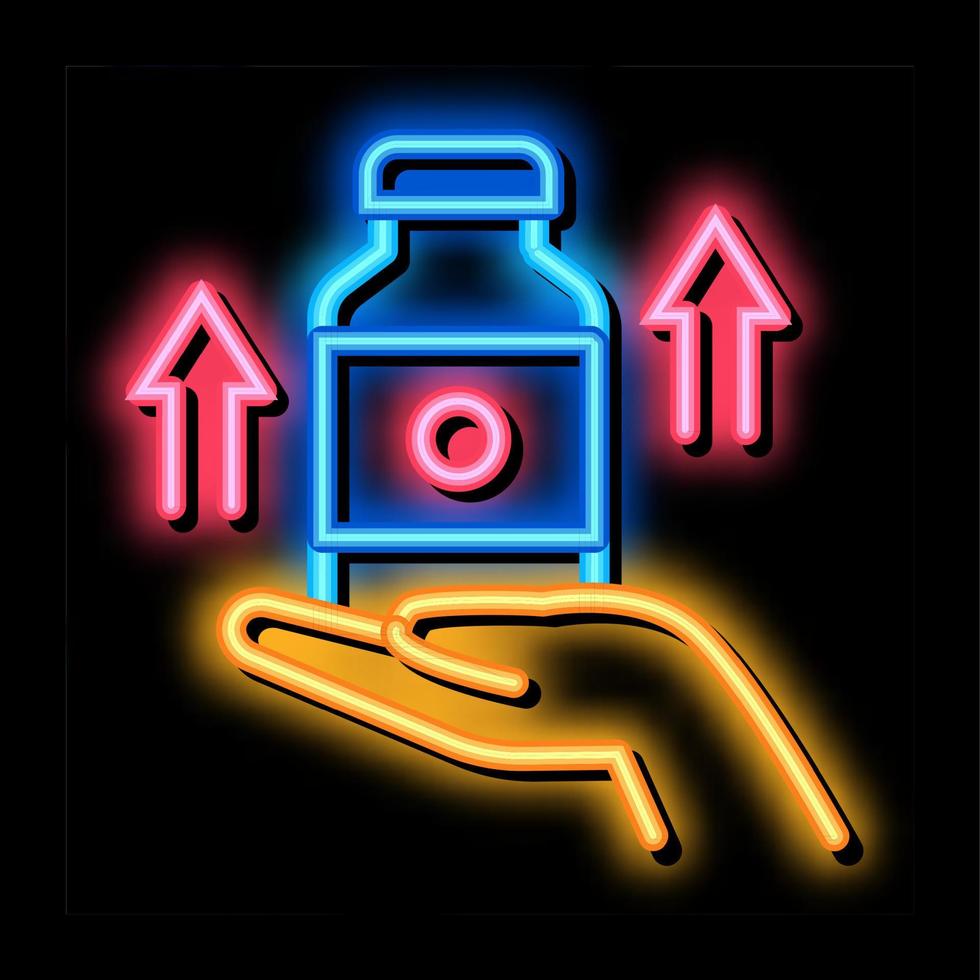 jar of vitamins to enhance immunity neon glow icon illustration vector