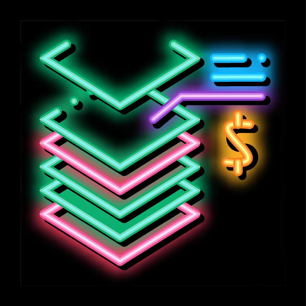 real estate money platform neon glow icon illustration vector