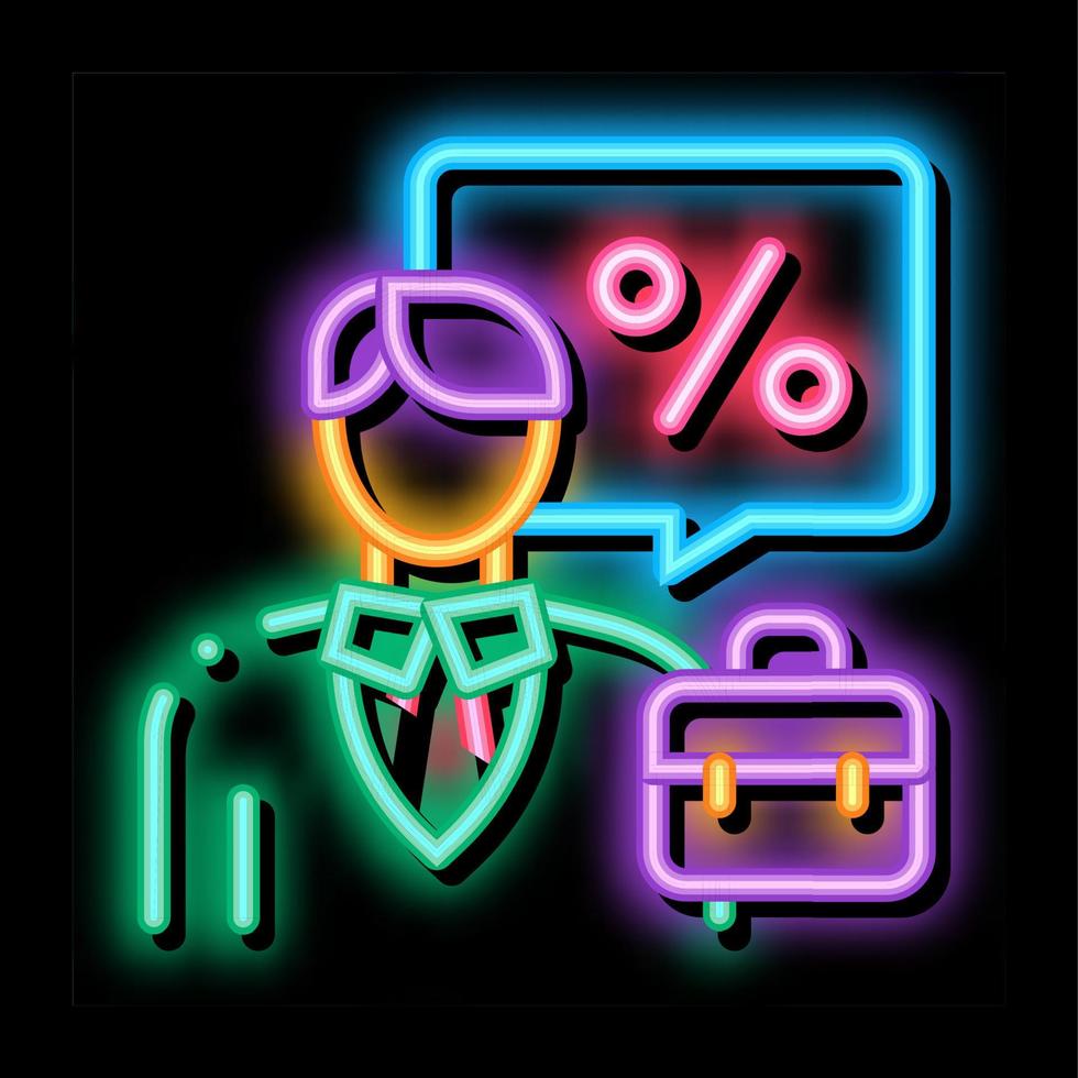 realtor for profit interest neon glow icon illustration vector