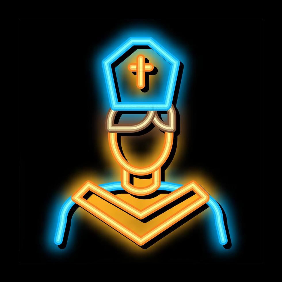 sacerdote predicador neon resplandor icono ilustración vector