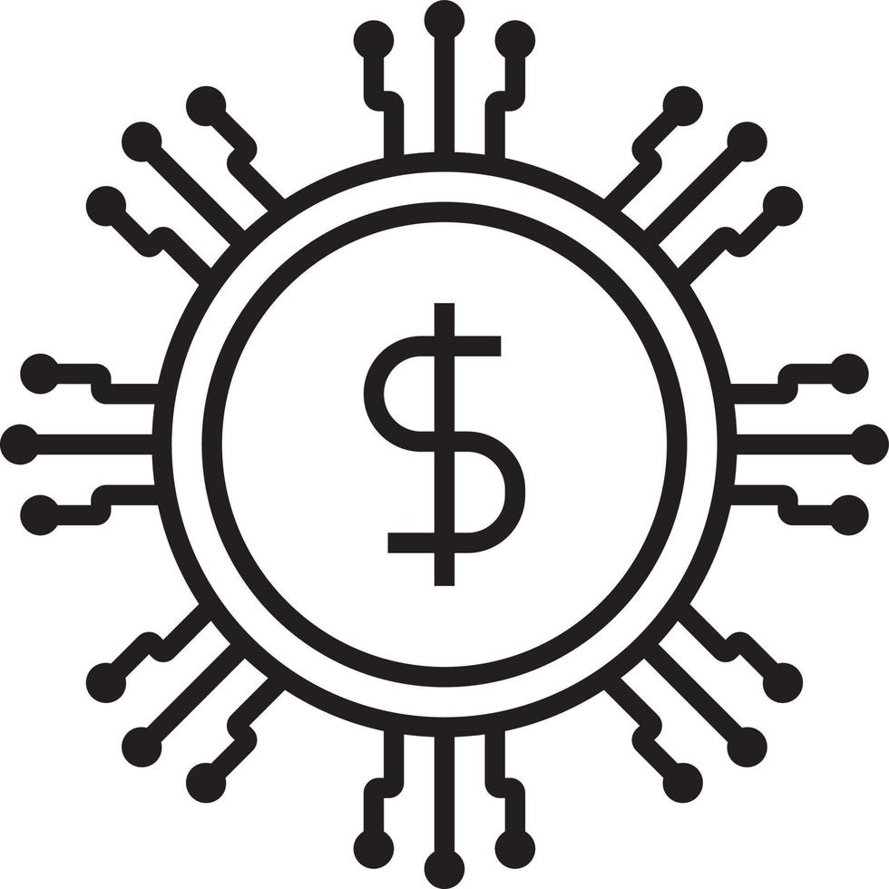 Fintech Fintech startup icon with black outline style vector