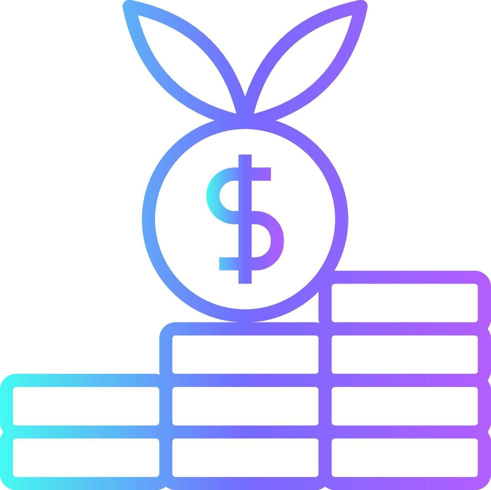 Investment Fintech startup icons with blue gradient outline style vector