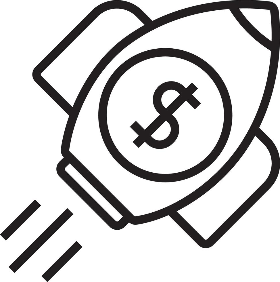 Financial Startup Fintech startup icon with black outline style vector