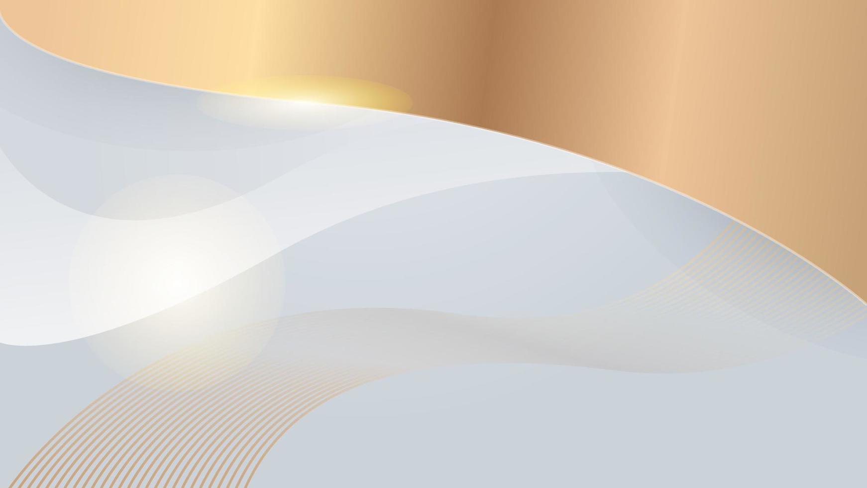 White and gold background with modern corporate concept design. Vector illustration for presentation design, technology banner, award festival