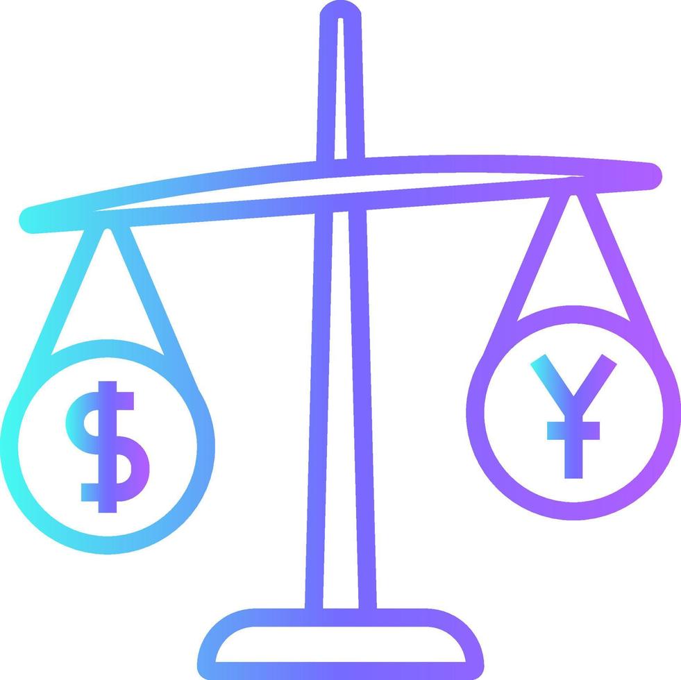 Balance Scale Fintech startup icon with blue gradient outline style vector