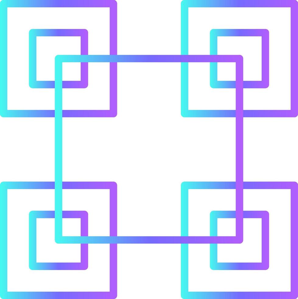 BLOCKCHAIN Fintech startup icons with blue gradient outline style vector