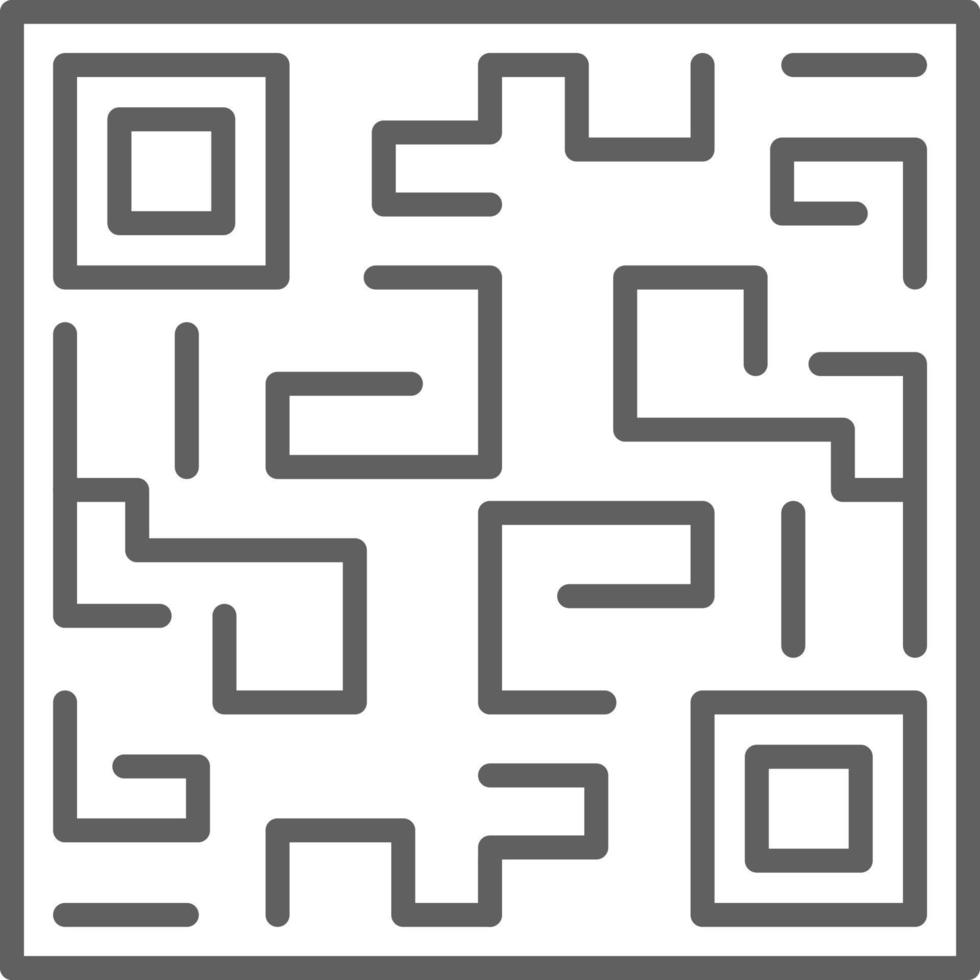 icono de inicio fintech de código qr con estilo de contorno negro vector