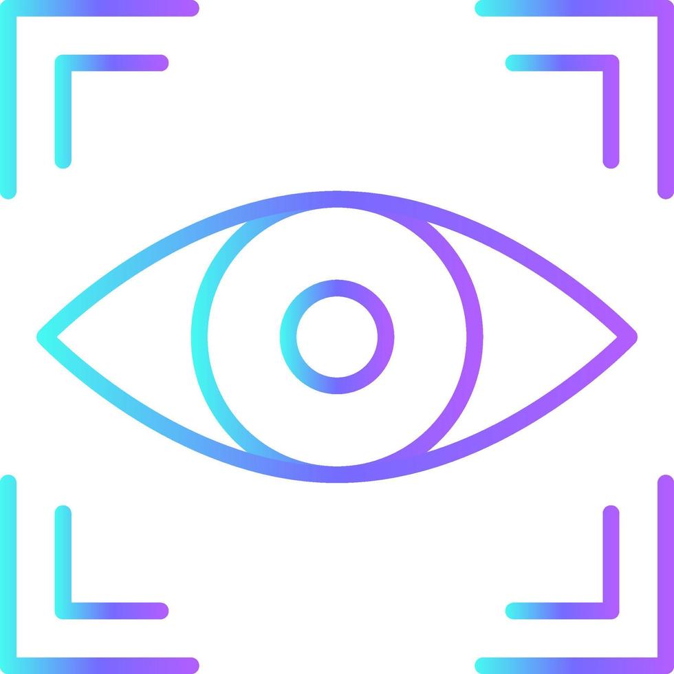 RETINA SCAN Fintech startup icons with blue gradient outline style vector