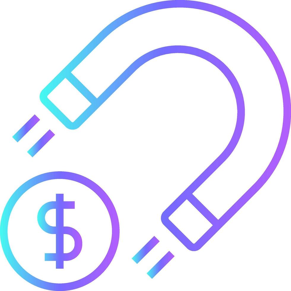 Attract Money Fintech startup icon with blue gradient outline style vector