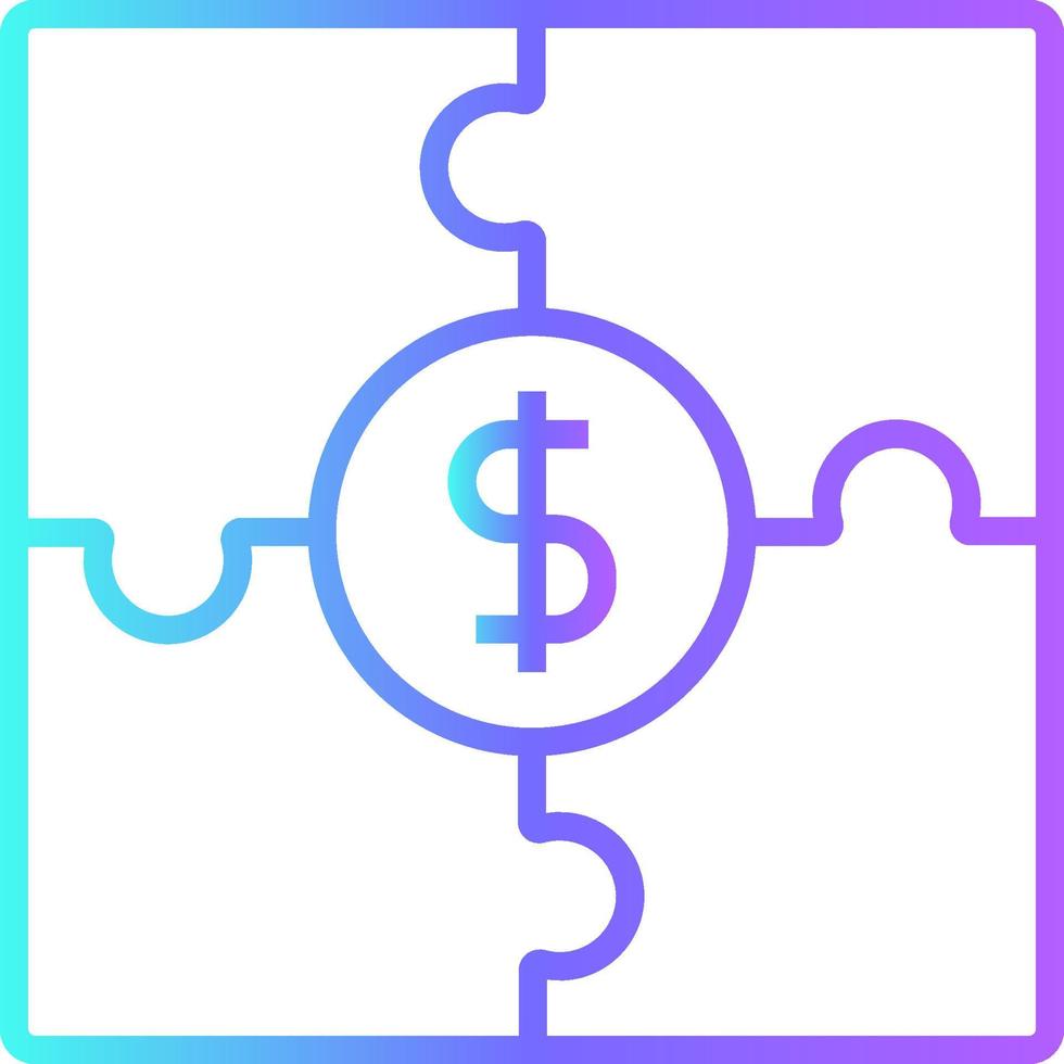 Financial Strategy Fintech startup icons with blue gradient outline style vector