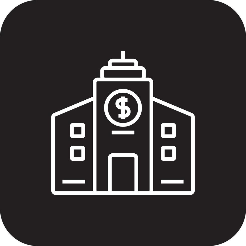 Bank Fintech startup icon with black filled line style vector