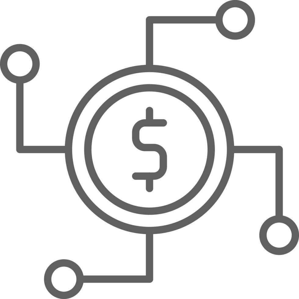 FINTECH Fintech startup icon with black outline style vector