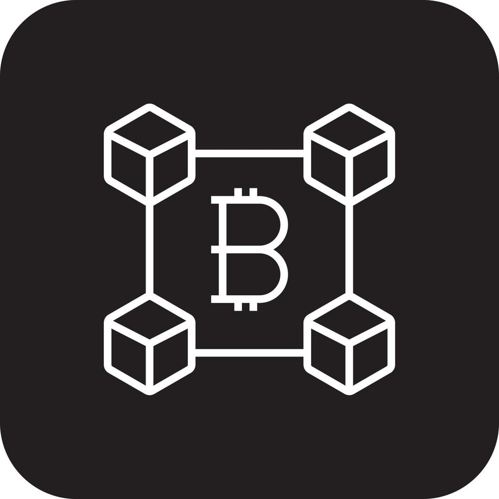 Blockchain Fintech startup icon with black filled line style vector