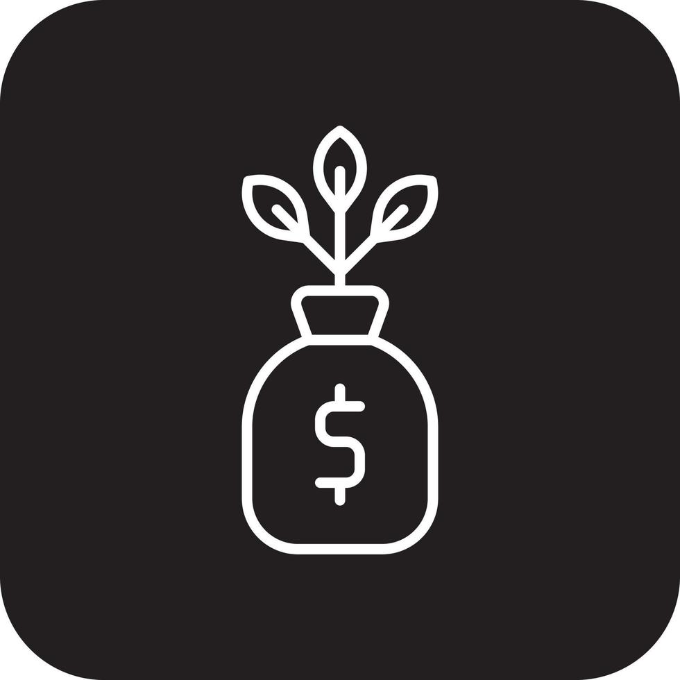 INVESTMENT Fintech startup money grow icons with black filled line style vector