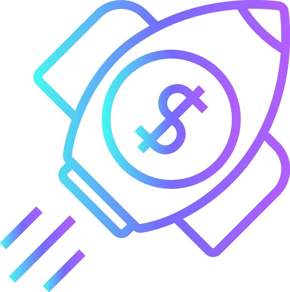Financial Startup Fintech startup icons with blue gradient outline style vector