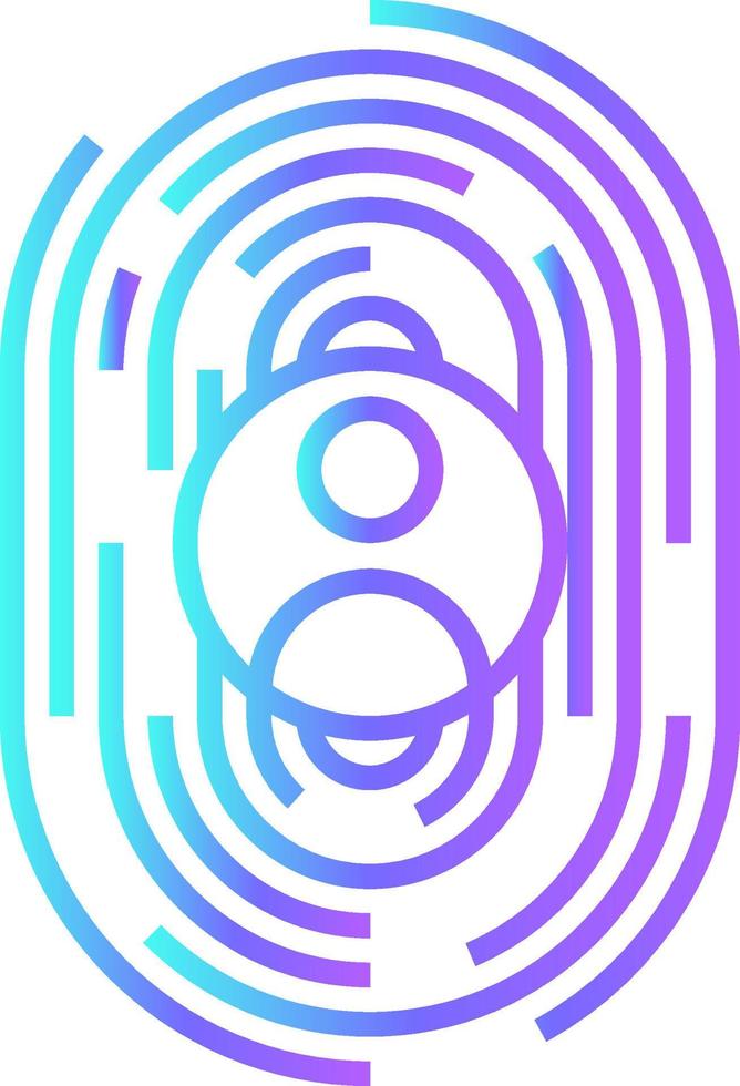 Cyber Identity Fintech startup icons with blue gradient outline style vector
