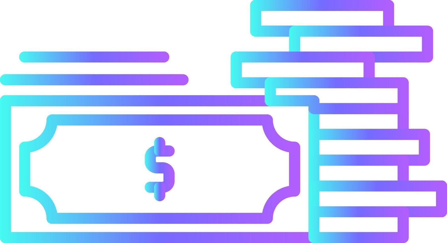 MONEY Fintech startup icons with blue gradient outline style vector