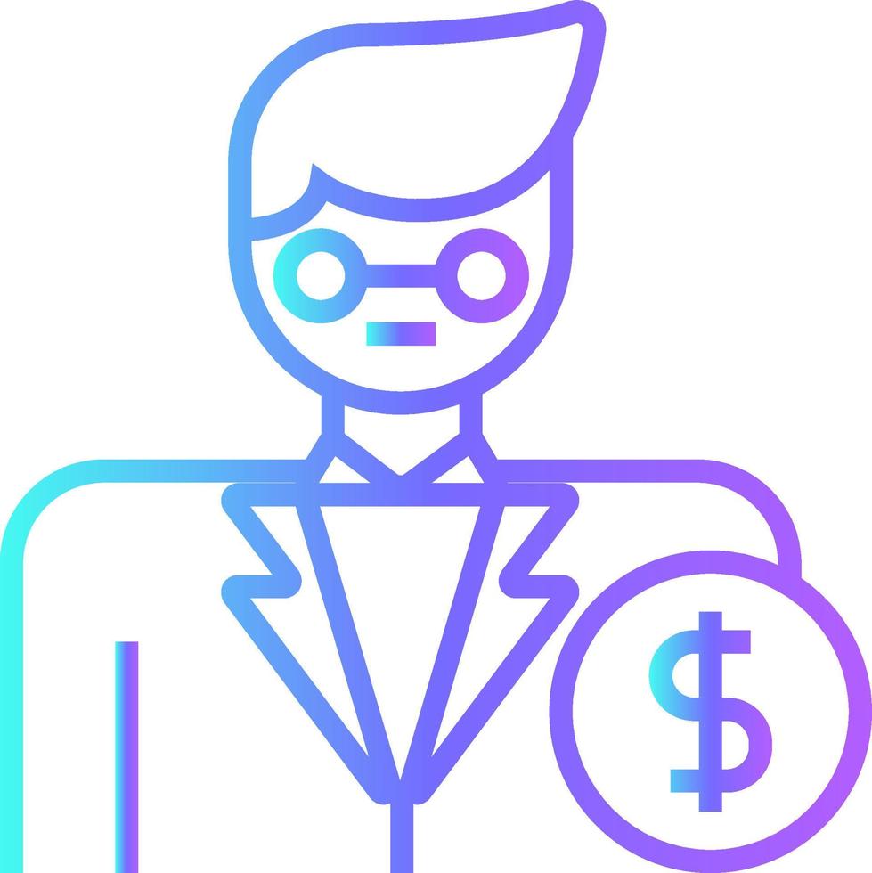 Investor Fintech startup icons with blue gradient outline style vector