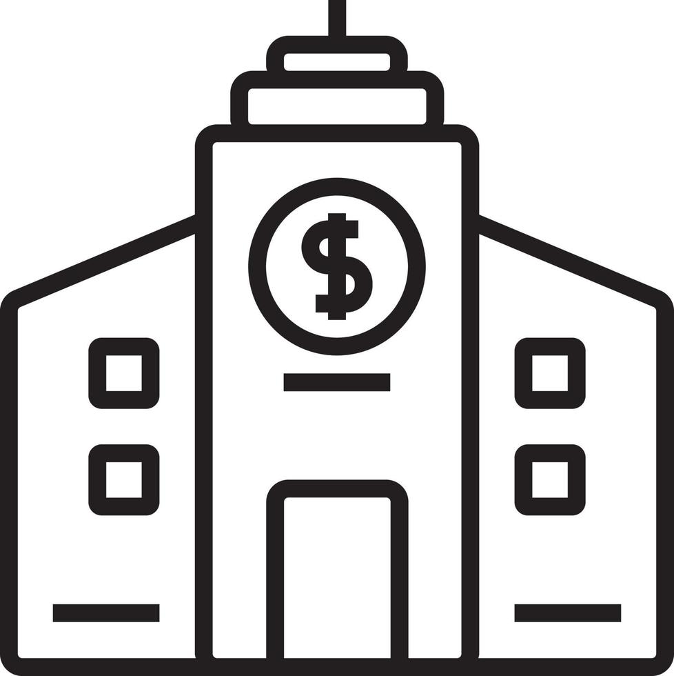 Bank Fintech startup icon with black outline style vector